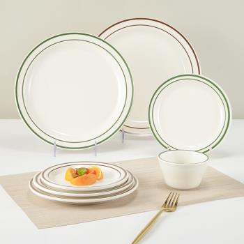 密胺餐具盤子塑料圓盤仿瓷酒店餐廳圓形碟子菜盤西餐餐盤平盤商用