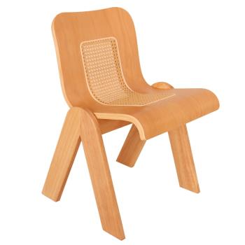 中古實木餐椅藤編C椅復古家用創意設計師咖啡廳靠背ins侘寂風椅子