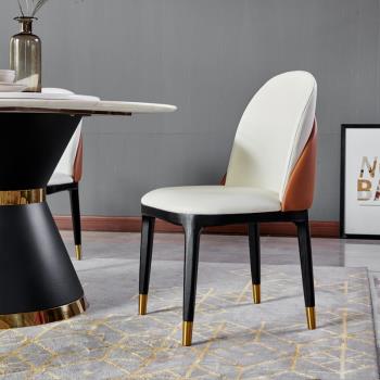 北歐實木餐椅家用現代簡約餐廳設計師創意ins網紅后現代輕奢椅子