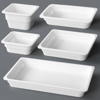 臺德鹵菜鹵肉密胺熟食盤子展示盤商用餐具塑料長方形白色鴨貨托盤