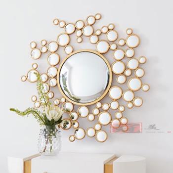 氣泡鏡裝飾鏡美式客廳墻面創意輕奢玄關餐廳壁掛藝術鏡子背景墻