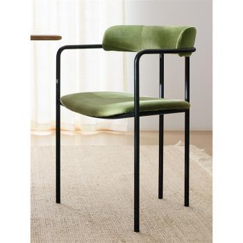 北歐家用時尚個性別墅會所餐椅設計師椅子金屬輕奢現代簡約靠背椅