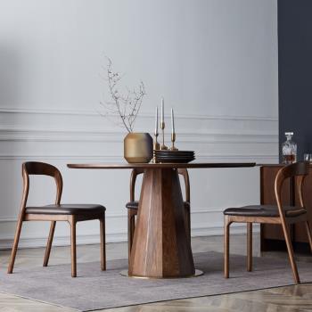 北歐實木餐桌小戶型吃飯圓桌椅組合現代簡約咖啡桌家用會客洽談桌