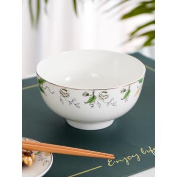 骨瓷碗米飯碗麵碗家用湯碗陶瓷簡約創意4.25/4.5/5/6英寸奧碗瓷碗