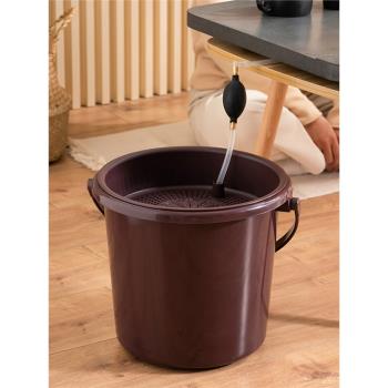 茶水桶手提大號茶渣桶功夫茶具配件塑料倒茶葉渣桶過濾茶桶廢水桶