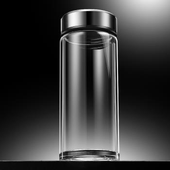 單層玻璃杯男士高檔大容量防摔辦公水杯家用便攜泡茶水杯子