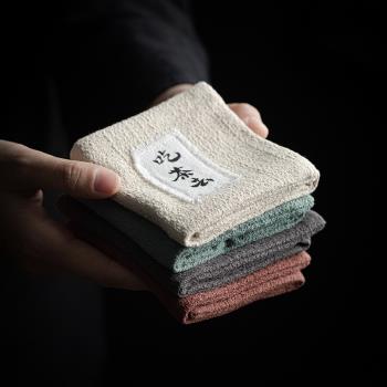 禪意茶巾布吸水高檔家用茶桌抹布加厚養壺巾毛巾中式茶臺配件茶布