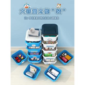 哆啦兒童玩具收納架臥室書架置物架分類整理箱多層落地床頭儲物柜