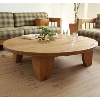 北歐清新原木家具圓形純實木茶幾日式客廳茶幾咖啡桌書桌時尚圓桌