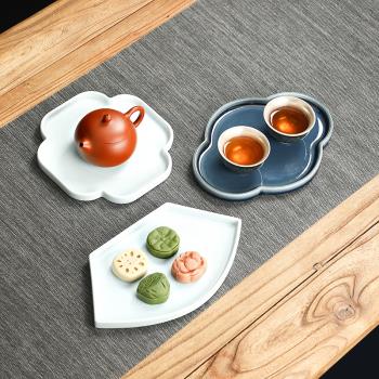中式婚禮陶瓷茶點盤糕點盤喜餅盤小點心碟創意托盤訂婚擺盤水果盤