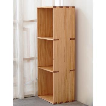 實木書柜儲物柜大容量多層組合置物層架簡約落地帶背板桌邊柜家用