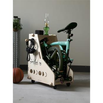 小木良品小布自行車brompton收納柜可移動小布折疊車收納置物架