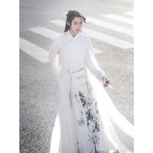 風雅司制原創文竹儒雅仙氣質日常宋交領長衫漢服男女上班春夏顯瘦