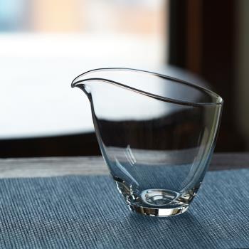日式公道杯玻璃茶海分茶器無由高級透明功夫茶具耐熱水滴倒茶公杯