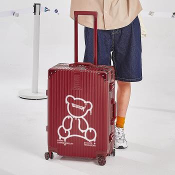 行李箱女學生小清新20寸直角拉桿箱密碼箱男28寸旅行箱大容量皮箱