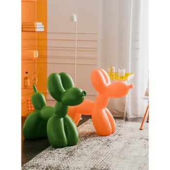 北歐簡約兒童氣球狗椅子玩具樣版房塑料騎馬椅凳家用網紅動物凳子