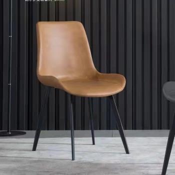 北歐風餐椅現代簡約網紅椅子輕奢創意設計師鐵藝靠背椅久坐舒適