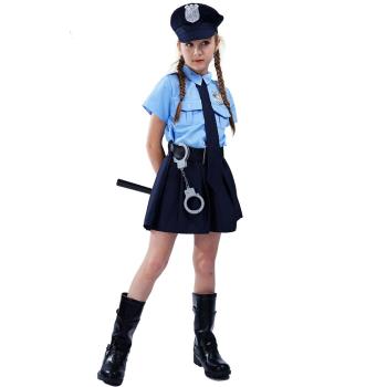 萬圣節兒童女警角色扮演服裝cosplay幼兒園女孩警察制服制服警裙