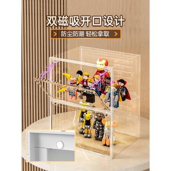 手辦樂高展示柜家用玩具模型透明柜子仿亞克力玻璃積木高達置物架