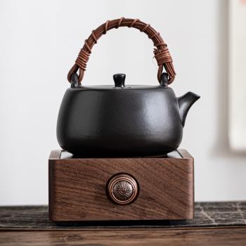 秦藝陶瓷煮茶壺家用中式胡桃木全自動電陶爐小型燒水壺煮茶器套裝