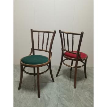 綠之家實木餐椅創意緊箍咒款桑納椅雙圈咖啡椅扶手彎背椅簡約時尚