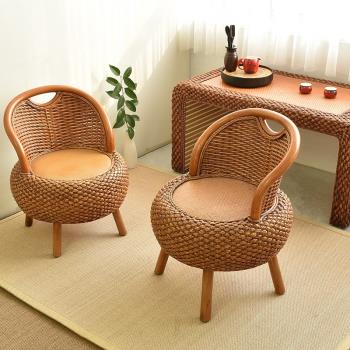 天然藤椅單人家用喝茶休閑臥室陽臺茶桌椅組合三件套藤編小椅子