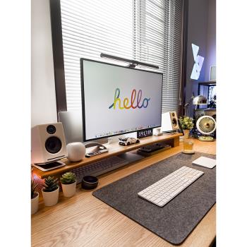 黑胡桃木全實木臺式電腦顯示器桌面增高架辦公室工位屏幕桌搭支架