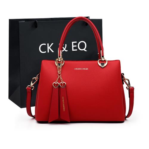 CK&eq婚包女高級感紅色新娘包包2024新款大容量手提伴娘包禮物