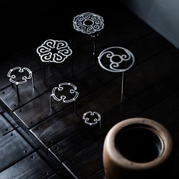 鐵藝伍德架圍爐煮茶配件戶外爐具三腳火缽架子風爐鐵壺支架酒精燈