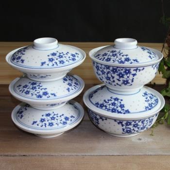景德鎮餐具菜盤湯碗家用陶瓷器釉下彩青花瓷盤子中式蓋碗組合套裝