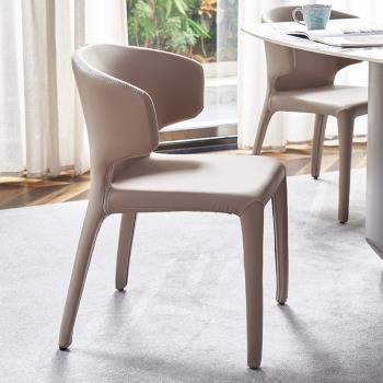 北歐餐椅家用簡約皮藝休閑椅酒店現代設計師餐桌輕奢成人凳子