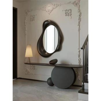 浴室現代鏡子不規則智能梳妝鏡壁掛鏡異形化妝鏡玄關鏡led裝飾鏡