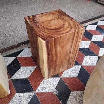 北歐凳子南美胡桃木椅子木墩坐凳原木家用實木邊幾床頭柜創意擺件