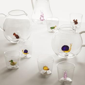 迦樂進口意大利Ichendorf創意立體動物玻璃杯情侶禮品水杯