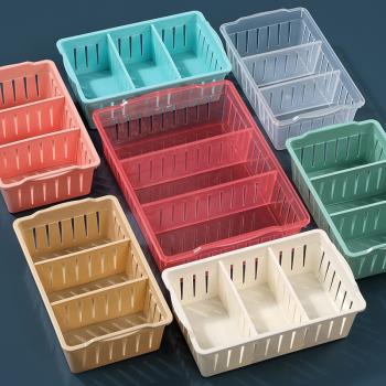 長方形塑料收納筐桌面盒子幼兒園家用廚房鏤空褲子衣雜物儲物籃子