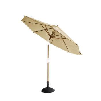 戶外遮陽傘露營庭院花園陽臺休閑實木白色小傘1.8m太陽傘戶外傘