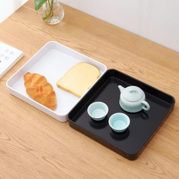 茶具托盤正方形亞克力ins 大號水果茶盤塑料方盤30厘米35白色拖盤