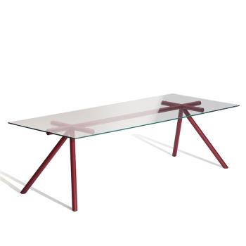 北歐客廳小戶型簡易餐桌長方形飯桌設計師家用玻璃餐桌