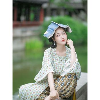 汀蘭頌原創漢服【長安樂】復原唐制大放量圓領缺胯袍 燈籠褲 吊帶
