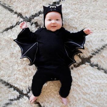 萬圣節嬰兒服裝男女寶寶連體衣兒童裝扮蝙蝠造型cos服飾爬服哈衣