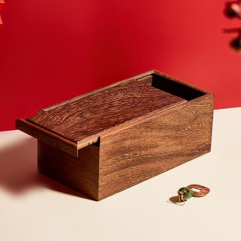 復古抽拉紅木文玩銀行卡儲物盒