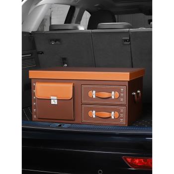 汽車后備箱儲物尾箱整理收納網紅車載盒奔馳寶馬奧迪車內用品行李