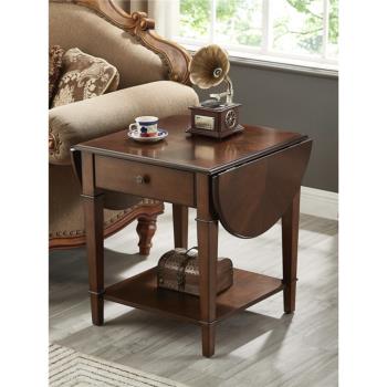 沙發邊幾實木可折疊客廳美式角幾小桌子茶幾伸縮方形桌床頭桌角機