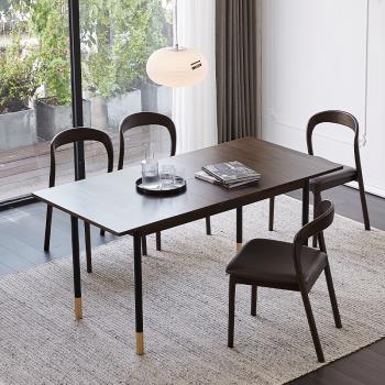 實木伸縮餐桌椅組合現代簡約家用家具北歐小戶型吃飯長方形桌子