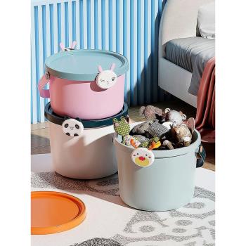 兒童玩具收納桶大容量寶寶零食儲物桶家用積木收納箱帶提手整理箱