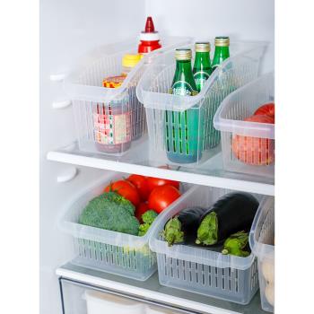 日本進口冰箱果蔬收納筐抽屜式水果蔬菜整理籃廚房櫥柜鏤空塑料籃