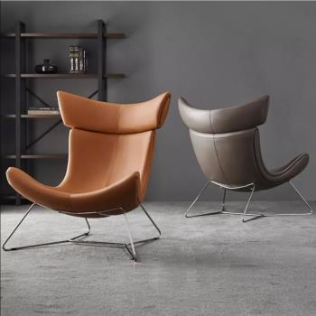 伊莫拉休閑椅Imola北歐意式設計師單人真皮沙發椅網紅蝸牛椅躺椅