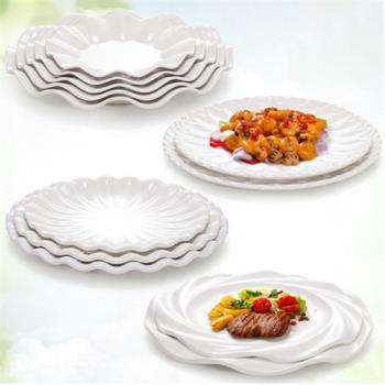 A5仿瓷餐具白色圓形密胺盤子酒店餐廳涼菜盤火鍋菜盤商用塑料碟子