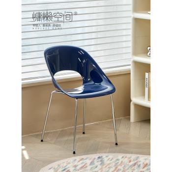 慵懶空間北歐網紅靠背餐椅現代小戶型洽談椅簡約奶茶店設計師椅子