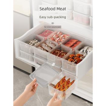 冰箱收納盒保鮮盒食品級冷凍專用分裝盒密封整理神器凍肉儲藏盒子